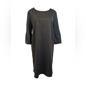 Pleione Gray and Burgundy Long Sleeve Dress with Bell Sleeves READ DESCRIPTION